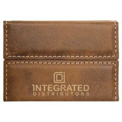 Rustic/Gold Leatherette Business Card Holder