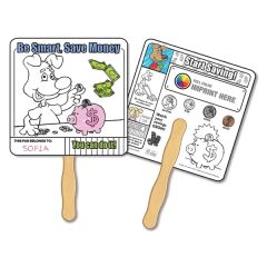 Saving Money Coloring Hand Fans