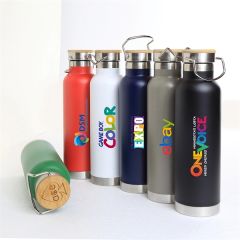 Scenesetter 22 Oz Dw 18/8 SS Vi Bottle With Bamboo Cap