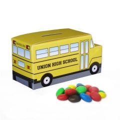 School Bus Paper Bank With Mini Bag Of M&ms