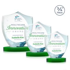 Scudo Shield Vividprint Award On Alberton Base - Green
