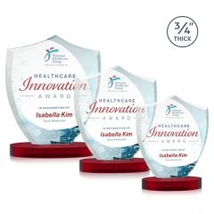 Scudo Shield Vividprint Award On Alberton Base - Red