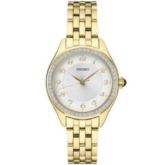 Seiko Ladies Crystal Silver Patterned