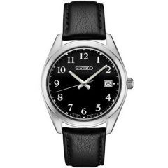 Seiko Mens Essential Ss Black Dial