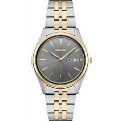 Seiko Mens Solar Two Tone Case Charcoal Dial