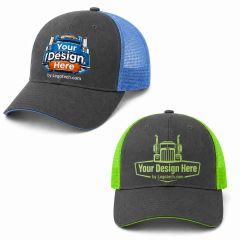 Seneca Two Tone Structured Mesh Trucker Hat - Special Offer