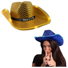 Sequin Cowboy Hat With Black Band