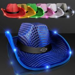 Sequin Cowboy Hat With Black Band