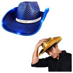 Sequin Cowboy Hat With White Band