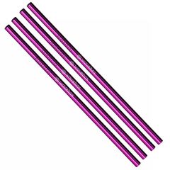 Set Of 4 In Violet Straight Stainless Steel Straws