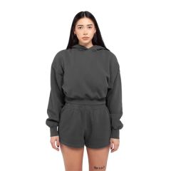 Shaka Wear Women's Garment-Dyed Crop Hooded Sweatshirt