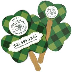 Shamrock Hand Fan Full Color 2 Sides