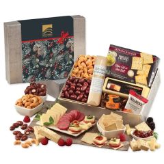 Shelf Stable Snacking Smorgasbord With Pine Boughs & Berries