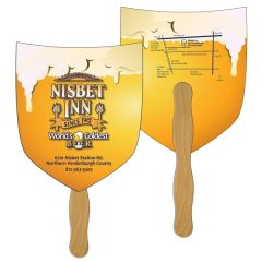 Shield / Shovel Hand Fan Full Color 2 Sides