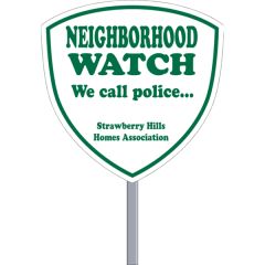 Shield Security Sign - White Poly