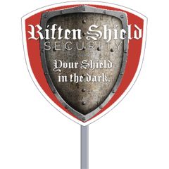 Shield Security Sign - White Poly 4CP