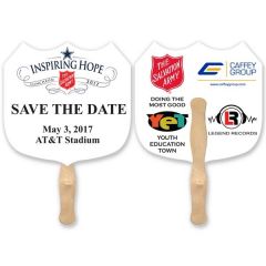 Shield Shape Full Color Hand Fan 2 Sided