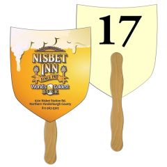 Shield/Shovel Auction Hand Fan Full Color