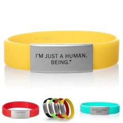 Silicone ID Bracelet With Stainless Steel Plate