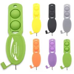 Silicone Portable Push Pop Pen With Carabiner