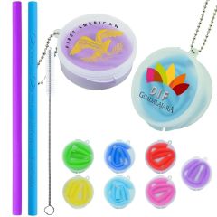 Silicone Straw With Round Box
