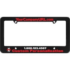 Silkscreen Plastic License Plate Frame Black