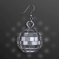 Silver Disco Ball Pierced Earrings, In Pairs Non-Light Up