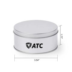 Silver Round Tin Box 3.541.77 Inch
