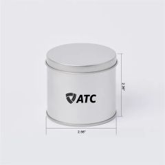 Silver Round Tin Box With Flat Lid 2.562.36 Inch