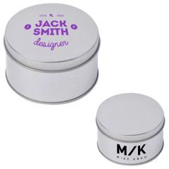 Silver Round Tin Box With Flat Lid 2.951.77 Inch