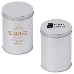 Silver Round Tin Box With Flat Lid 2.954.33 Inch