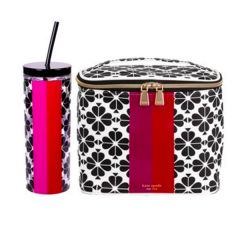 Sip & Snack Lunch Tote Bundle - Black Spade Flower