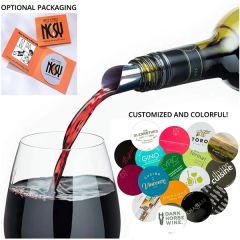Sipstop No-Drip Wine Pourer & 9-Pack Custom Coasters