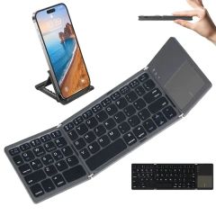 Slim Pocket Foldable Bluetooth Wireless Keyboard With Touchp