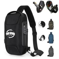 Sling Men Backpack Chest Storage Zipper Bag With Password