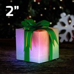 Small Light Up Gift Box Ornaments Slow Color Change