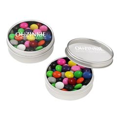 Small Round Window Tin / Chocolate Buttons