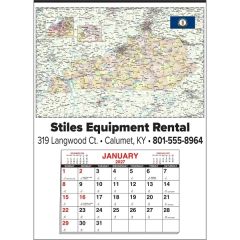 Small State Map Full Apron Calendar - Kentucky