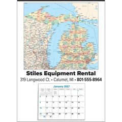 Small State Map Full Apron Calendar - Michigan