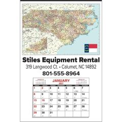 Small State Map Full Apron Calendar - North Carolina