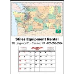 Small State Map Full Apron Calendar - Washington