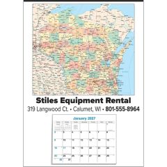 Small State Map Full Apron Calendar - Wisconsin