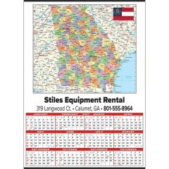 Small State Map Year-In-View Calendar - Georgia