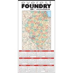 Small State Map Year-In-View Calendar - Illinois