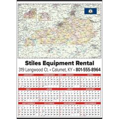 Small State Map Year-In-View Calendar - Kentucky