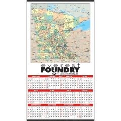 Small State Map Year-In-View Calendar - Minnesota