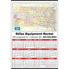 Small State Map Year-In-View Calendar - South Dakota
