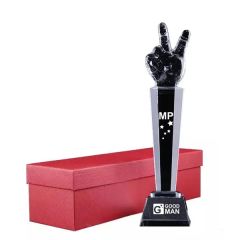 Small Thumb Crystal Glass Awards Trophy Cups