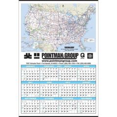 Small U.S. Map Year-In-View Calendar