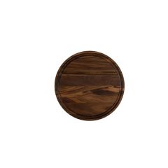 Small Walnut Round Cutting Board With Juice Groove